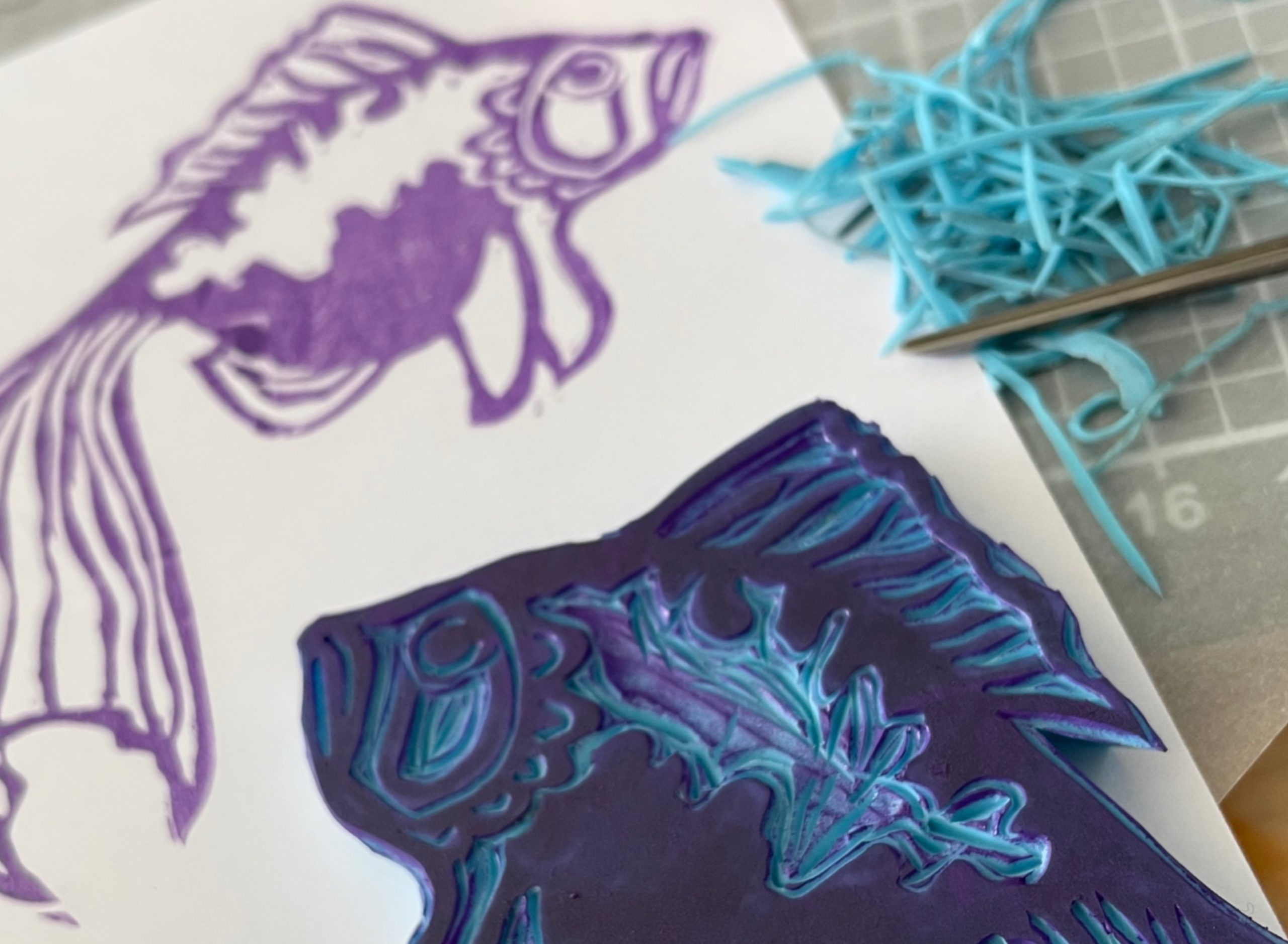 Atelier créatif Gravure sur Gomme chez FabriKa AzteKa